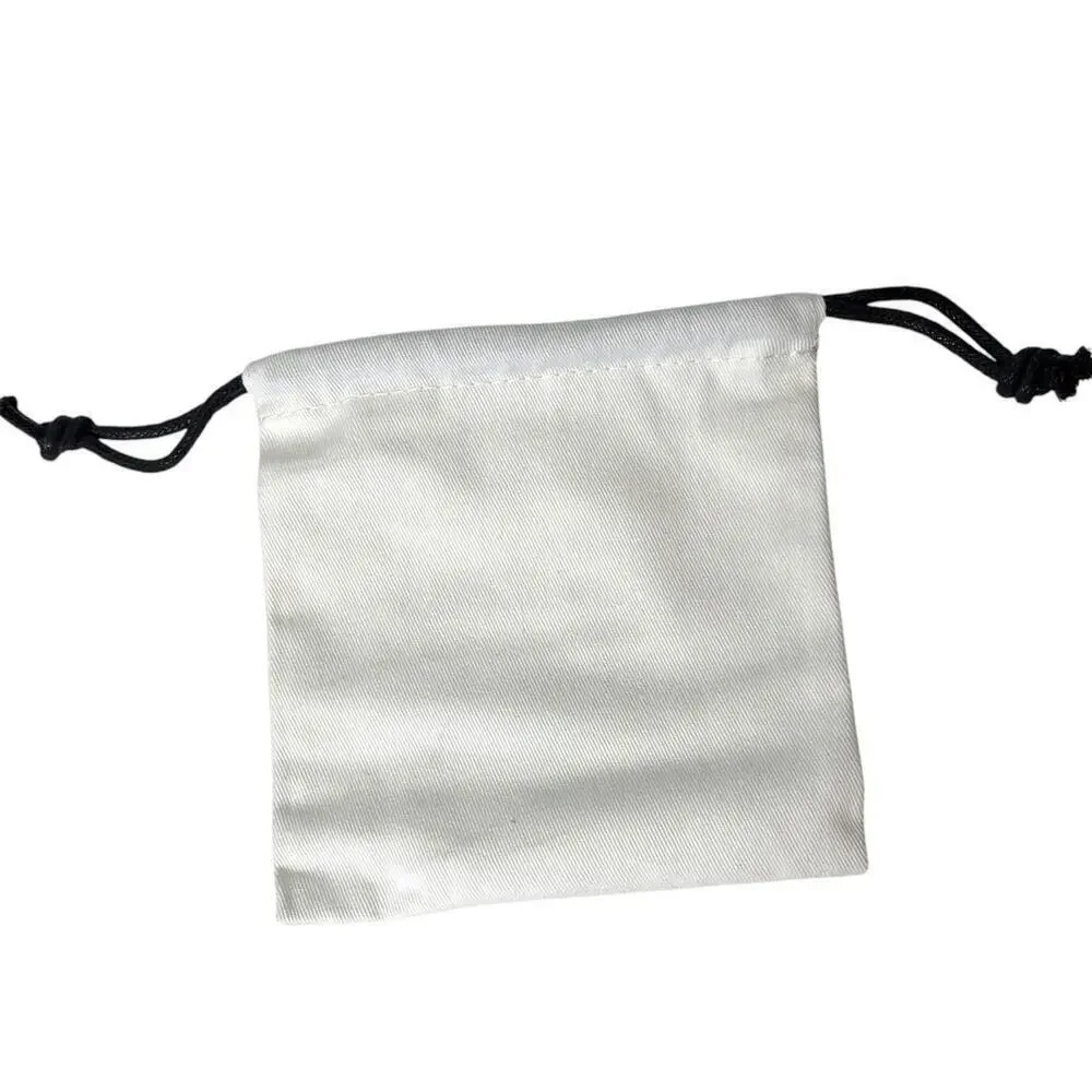 Coach Drawstring Gift Bag White Canvas with Black Logo